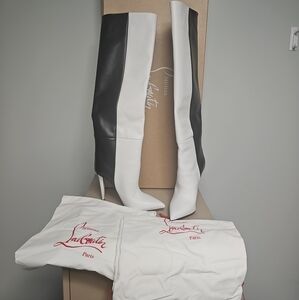 Christian Louboutin ASTRILARGE BOTTA  Knee High 100mm TWO TONE 37.5 (7/7½)